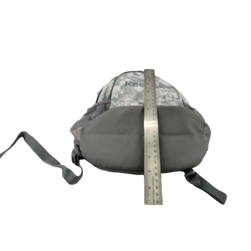 Reebok Backpack Grey Marble Acid Wash Rainbow‎ Logo Padded Straps School Gym Bag